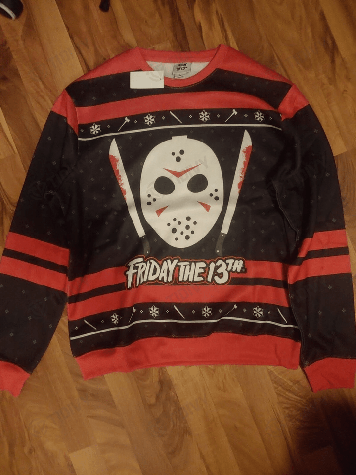 Jason Voorhees Friday the 13th Halloween Horror Movie Merry Christmas Horror Christmas Tree Ugly Sweater