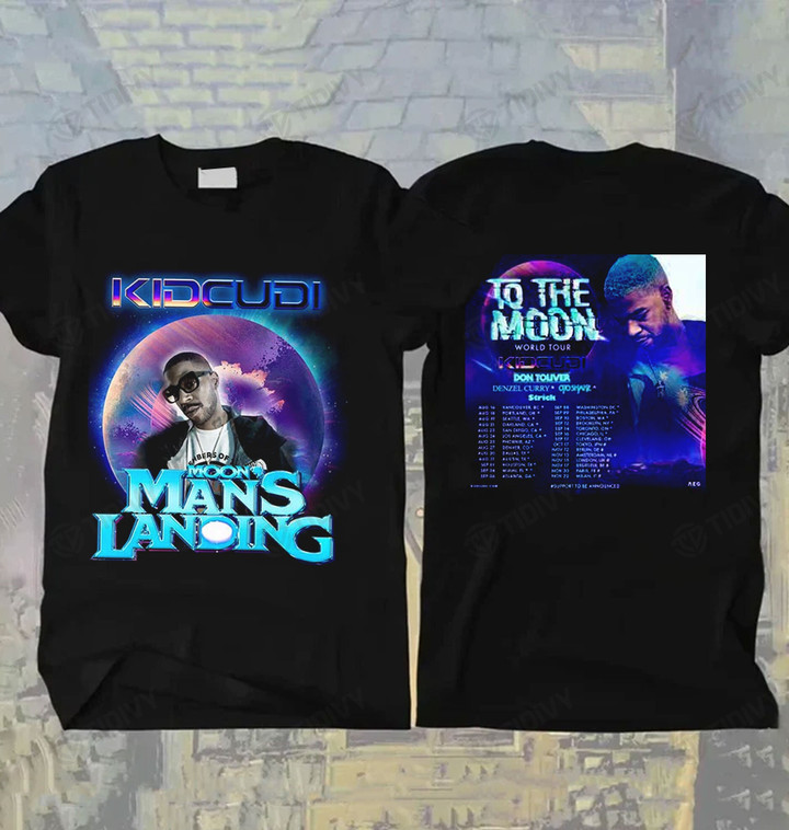 Kid Cudi To The Moon World Tour 2022 Kid Cudi Moon Man's Landing Two Sided Graphic Unisex T Shirt, Sweatshirt, Hoodie Size S - 5XL
