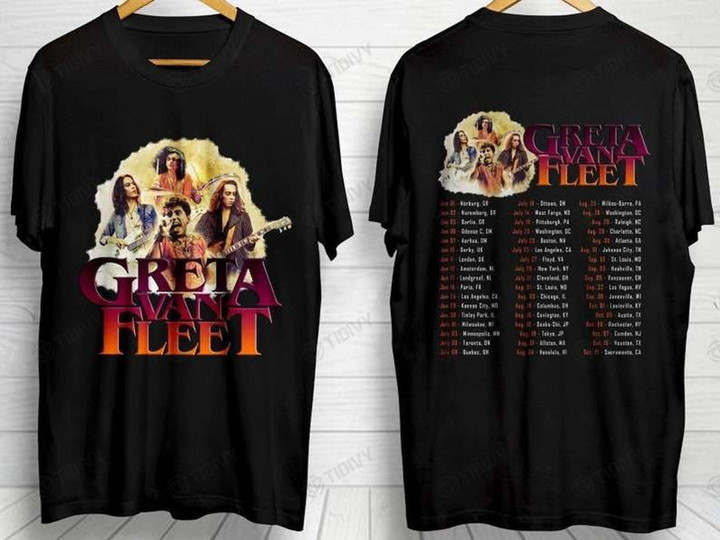 Greta Van Fleet 2022 Tour Greta Van Fleet Dream In Gold Tour 2022 Retro Vintage Two Sided Graphic Unisex T Shirt, Sweatshirt, Hoodie Size S - 5XL