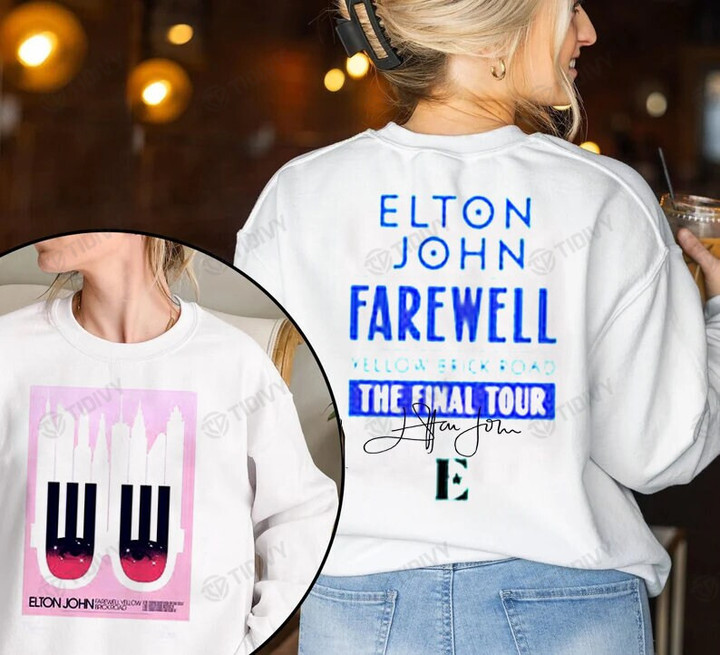 Elton John Farewell Tour 2022 Elton John Farewell Tour Yellow Brick Road The Final Tour 2022 Two Sided Graphic Unisex T Shirt, Sweatshirt, Hoodie Size S - 5XL