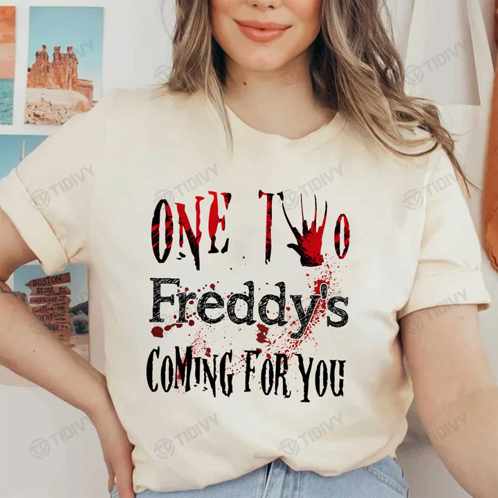 One Two Freddy's Coming For You Freddy Krueger Nightmare on Elm Street Halloween Horror Movies Characters Scary Movies Graphic Unisex T Shirt, Sweatshirt, Hoodie Size S - 5XL