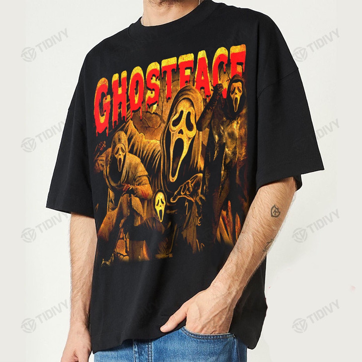 Ghostface Vintage Ghostface Scream Halloween Horror Movies Retro Vintage Bootleg 90s Styles Graphic Unisex T Shirt, Sweatshirt, Hoodie Size S - 5XL