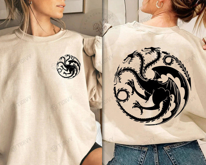 Fire And Blood House of the Dragon Daemon Targaryen Rhaenyra Targaryen Game Of Thrones Two Sided Graphic Unisex T Shirt, Sweatshirt, Hoodie Size S - 5XL
