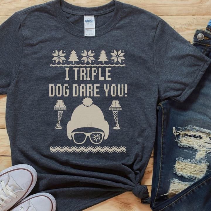 I triple dog dare you Funny A Christmas Story Movie Christmas Classic Movie Merry Christmas Graphic Unisex T Shirt, Sweatshirt, Hoodie Size S - 5XL
