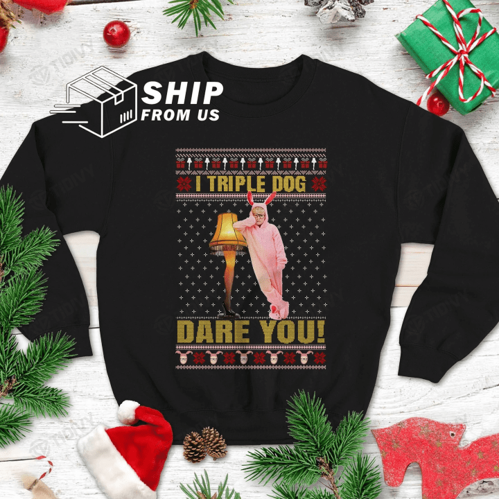 Ralphie Leg Lamp I Triple Dog Dare You Funny A Christmas Story Movie Christmas Classic Movie Merry Xmas Graphic Unisex T Shirt, Sweatshirt, Hoodie Size S - 5XL