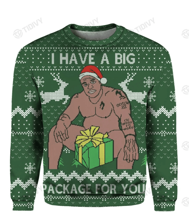 Barry Wood Funny I Have A Big Package for You Merry Christmas Xmas Tree Xmas Gift Ugly Sweater