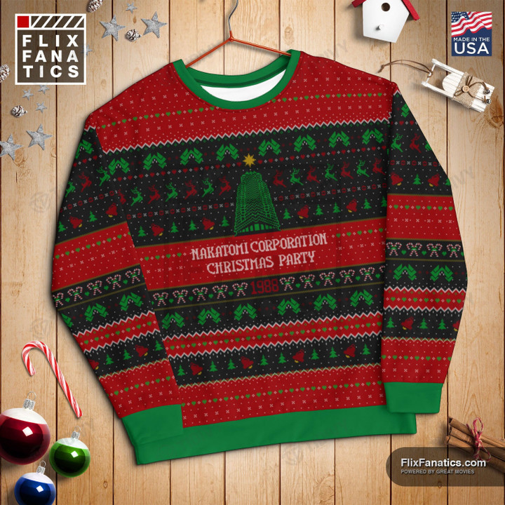 Nakatomi Corporation Christmas Party 1988 Die Hard Classic Movie Merry Christmas Xmas Tree Xmas Gift Ugly Sweater