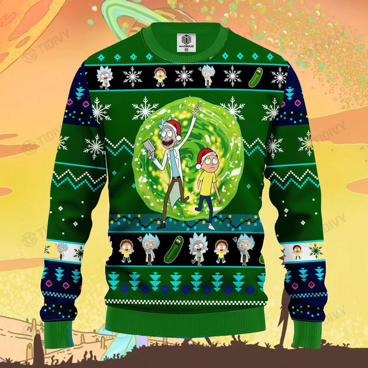 Rick and Morty Funny Xmas Merry Christmas Xmas Tree Xmas Gift Ugly Sweater