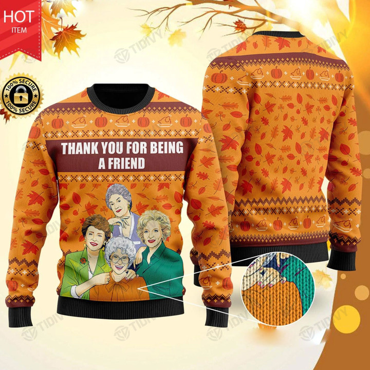 Thank You Being A Friend Christmas The Golden Girls Merry Christmas Xmas Tree Xmas Gift Ugly Sweater