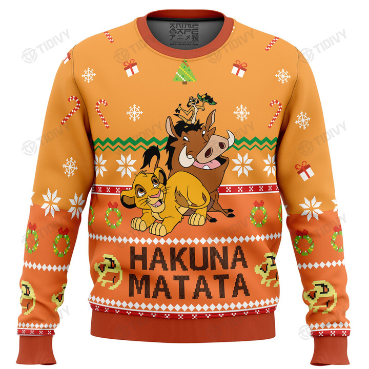 Hakuna Matata The Lion king Merry Christmas Xmas Tree Xmas Gift Ugly Sweater