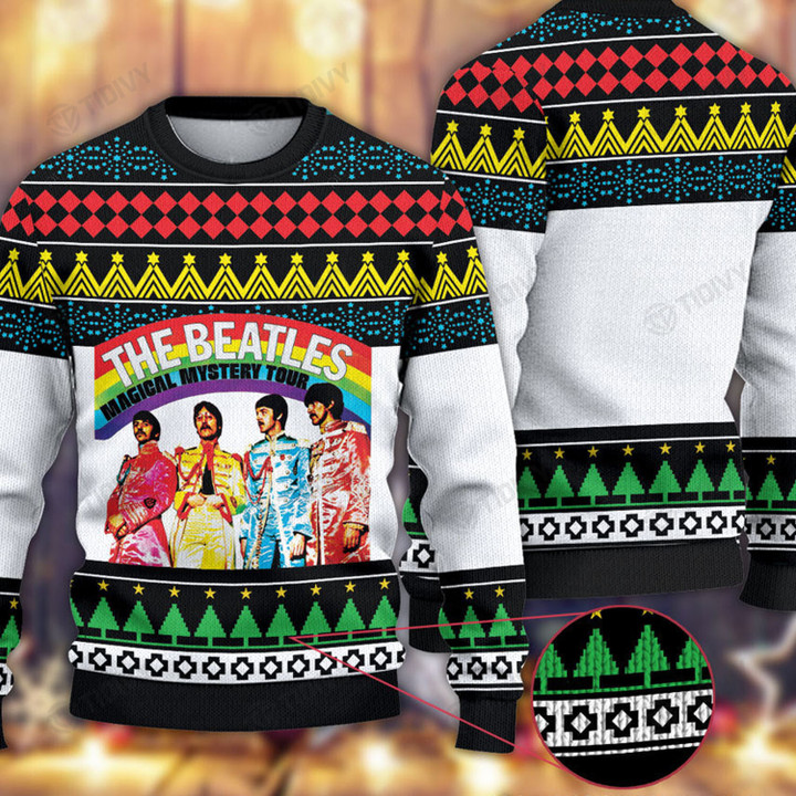 The Beatles 1980 Magical Mystery Tour Merry Christmas Xmas Tree Xmas Gift Ugly Sweater
