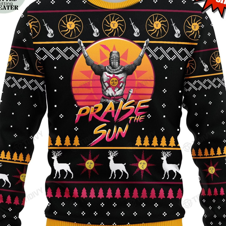 Dark Soul Praise The Sun Merry Christmas Xmas Tree Xmas Gift Ugly Sweater