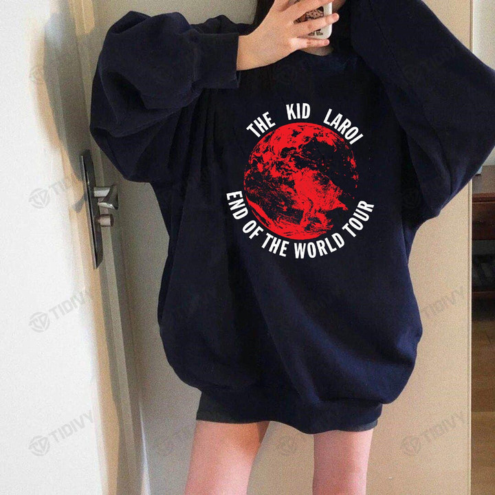 Vintage The Kid Laroi End of the world tour 2022 Graphic Unisex T Shirt, Sweatshirt, Hoodie Size S - 5XL