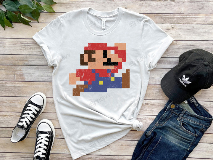 Super Mario Bros 8 Bit Super Mario Bros Gaming The Super Mario Bros Movie Mushroom Kingdom Vintage Graphic Unisex T Shirt, Sweatshirt, Hoodie Size S - 5XL