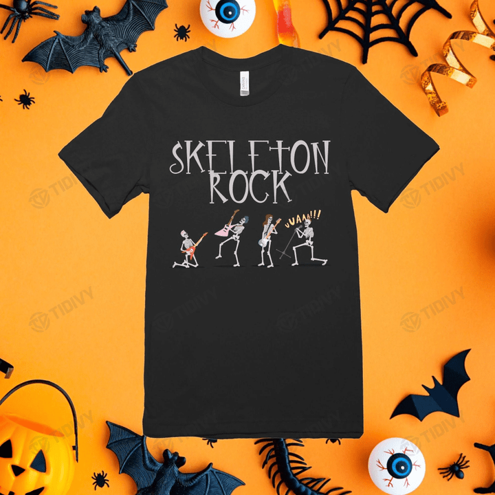 Halloween Music Happy Halloween Trick Or Treat Music Halloween Pumpkin Skeleton Guitar  Graphic Unisex T Shirt, Sweatshirt, Hoodie Size S - 5XL