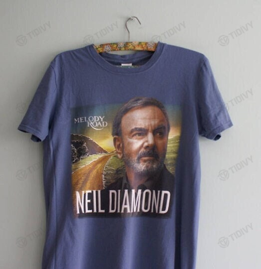 Preowned Neil Diamond Tour Neil Diamond Melody Road Country Music Vintage Rock N Roll Music Graphic Unisex T Shirt, Sweatshirt, Hoodie Size S - 5XL