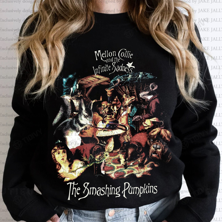 Vintage The Smashing Pumpkins Rock Tour 2022 Mellon Collie And The Infinite And Adness Halloween Tour 2022 Graphic Unisex T Shirt, Sweatshirt, Hoodie Size S - 5XL