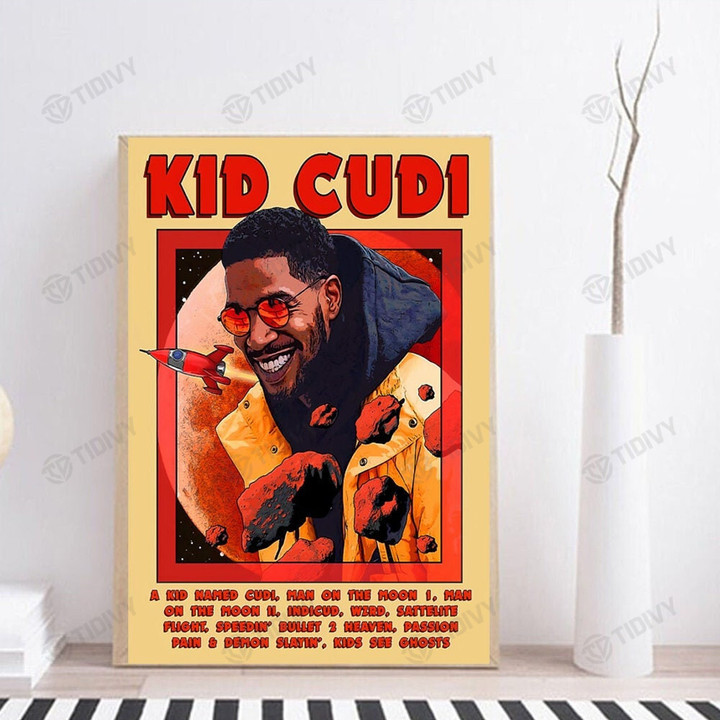 Kid Cudi Retro Phone Classic Vintage Bootleg 90s Styles Wall Art Print Poster