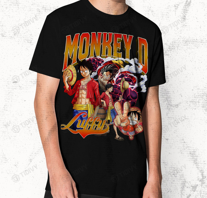 Monkey D Luffy One Piece Anime Manga Classic Retro Vintage Bootleg 90s Styles Graphic Unisex T Shirt, Sweatshirt, Hoodie Size S - 5XL
