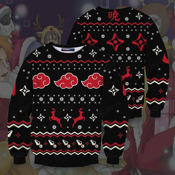 Merry Christmas Naruto Karuma Chakra Naruto Shippuden Anime Manga Classic Retro Vintage Xmas Ugly Sweater