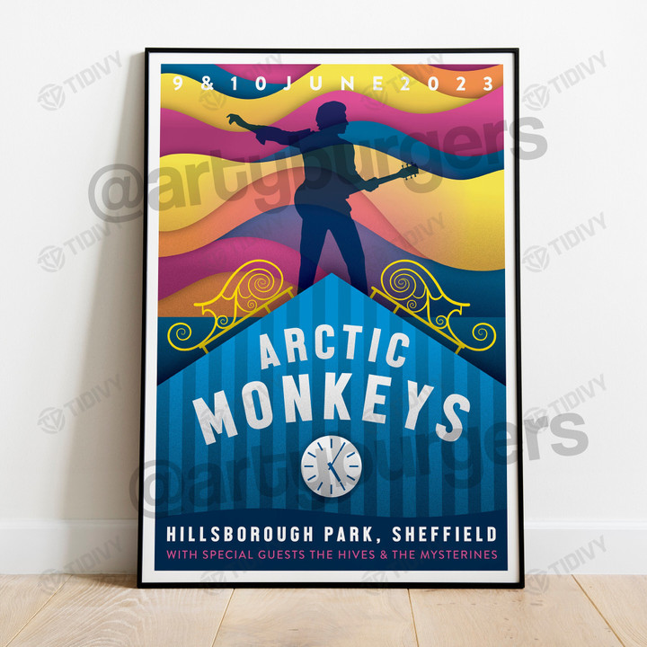 Arctic Monkeys Live Tour 2023 Sheffield Alex Turner Vintage Wall Art Print Poster