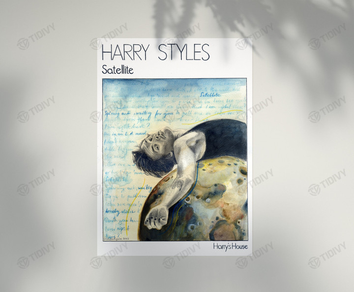 Harry Styles with Satellite lyrics Harry's House Album Love On Tour 2022 2023 Wall Art Print Poster