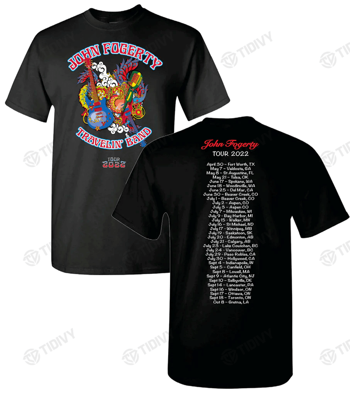 John Fogerty Travelin' Band Tour 2022 John Fogerty Tour 2022 Vintage Two Sided Graphic Unisex T Shirt, Sweatshirt, Hoodie Size S - 5XL