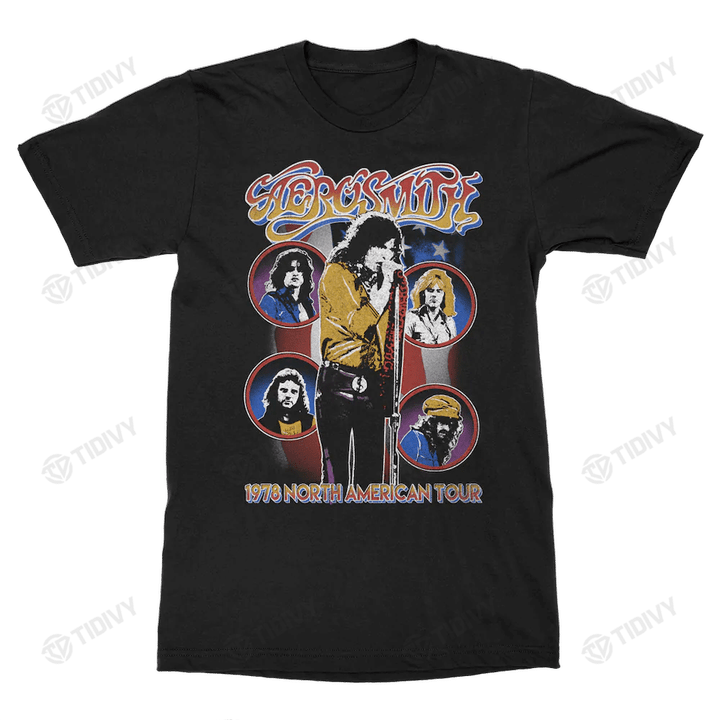 Retro Vintage Aerosmith 1978 North American Tour Graphic Unisex T Shirt, Sweatshirt, Hoodie Size S - 5XL