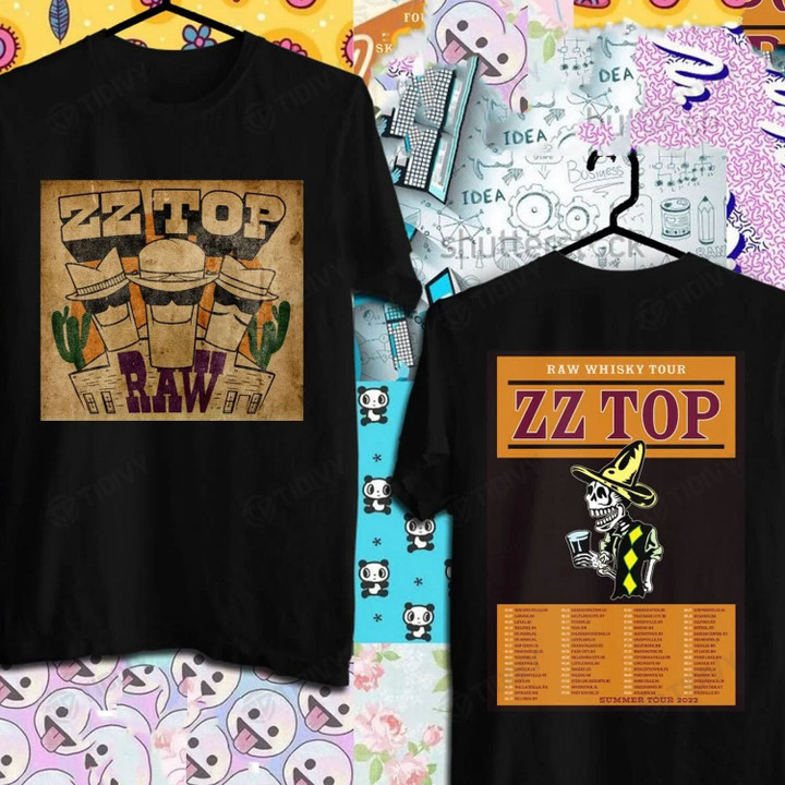 ZZ Top Raw Whisky Tour 2022 ZZ Top North American Tour 2022 ZZ Top Summer Tour 2022 Two Sided Graphic Unisex T Shirt, Sweatshirt, Hoodie Size S - 5XL