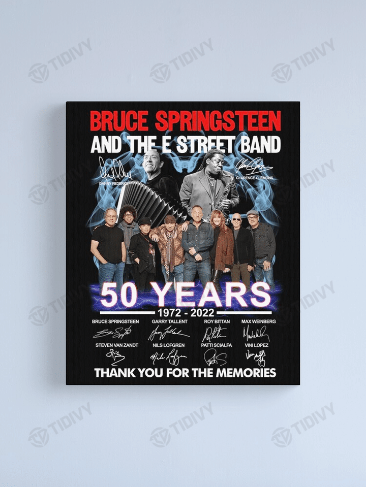 Bruce Springsteen and the E Street Band 50 Years 1972 2022 Thank You For The Memories Wall Art Print Poster
