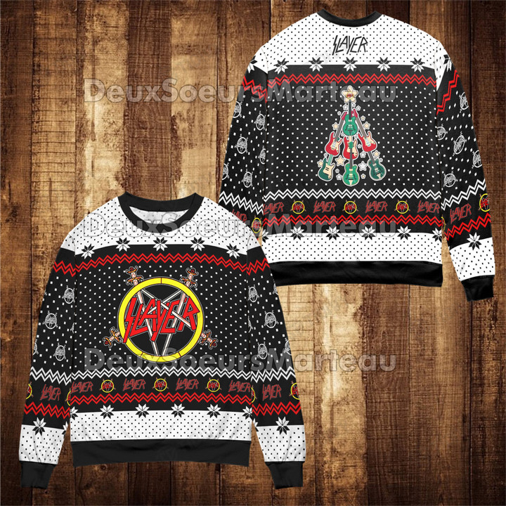 Rock Band Vintage Merry Christmas Slayer Band Rock Music Xmas Slayer Xmas Gift Ugly Sweater