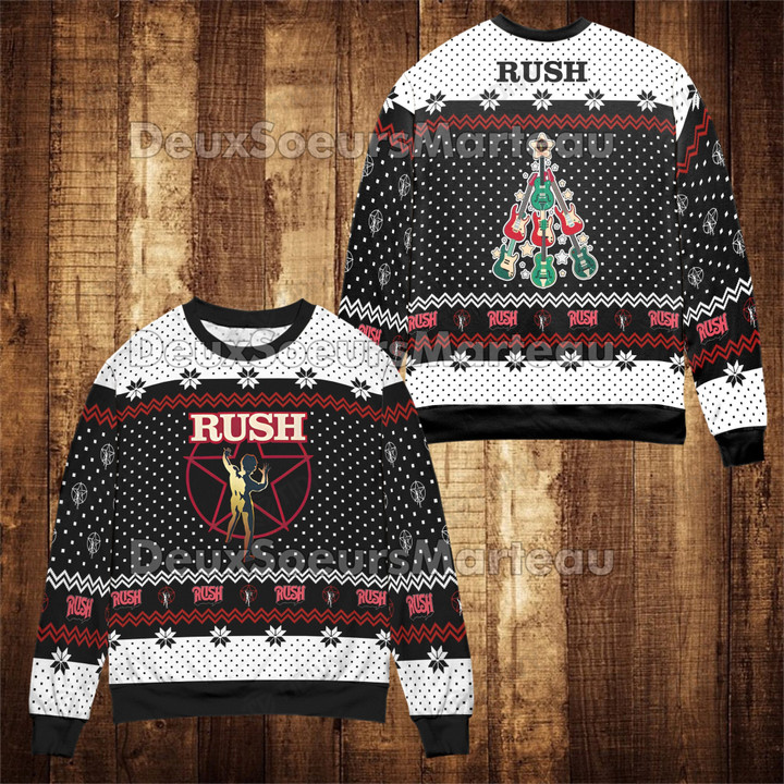 Rock Band Vintage Merry Christmas Rush Band Rock Music Xmas Rush Xmas Gift Ugly Sweater