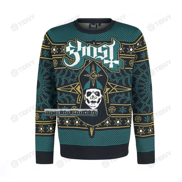 Rock Band Vintage Merry Christmas Ghost Band Rock Music Xmas Ghost Xmas Gift Ugly Sweater