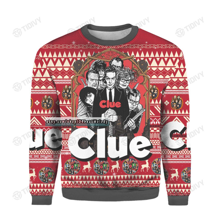Merry Christmas Clue Classic Movie Xmas Gift Ugly Sweater