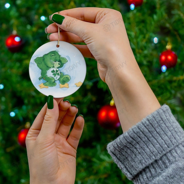 80s Inspired Care Bears Cartoon Merry Christmas Holiday Christmas Tree Xmas Gift Santa Claus Ceramic Circle Ornament