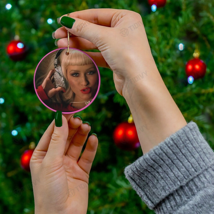 Christina Aguilera Merry Christmas Holiday Christmas Tree Xmas Gift Santa Claus Ceramic Circle Ornament