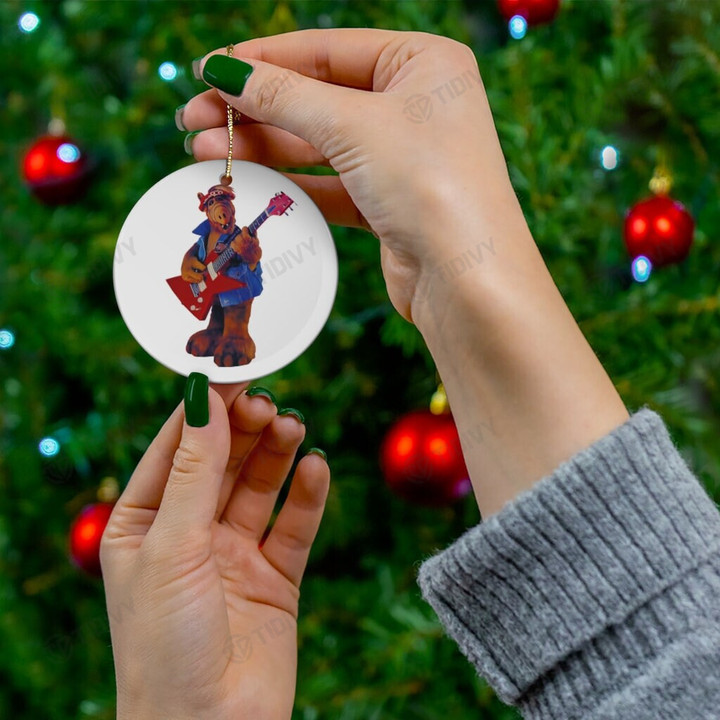 ALF Tales The Animated Series 80s Inspired Merry Christmas Holiday Christmas Tree Xmas Gift Santa Claus Ceramic Circle Ornament