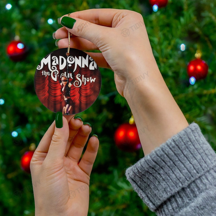 Madonna Round Merry Christmas Holiday Christmas Tree Xmas Gift Santa Claus Ceramic Circle Ornament