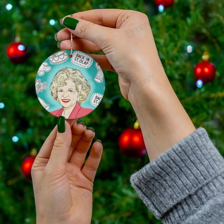 Betty White - Rose Nylund Back In Saint Olaf The Golden Girls Merry Christmas Holiday Christmas Tree Xmas Gift Santa Claus Ceramic Circle Ornament