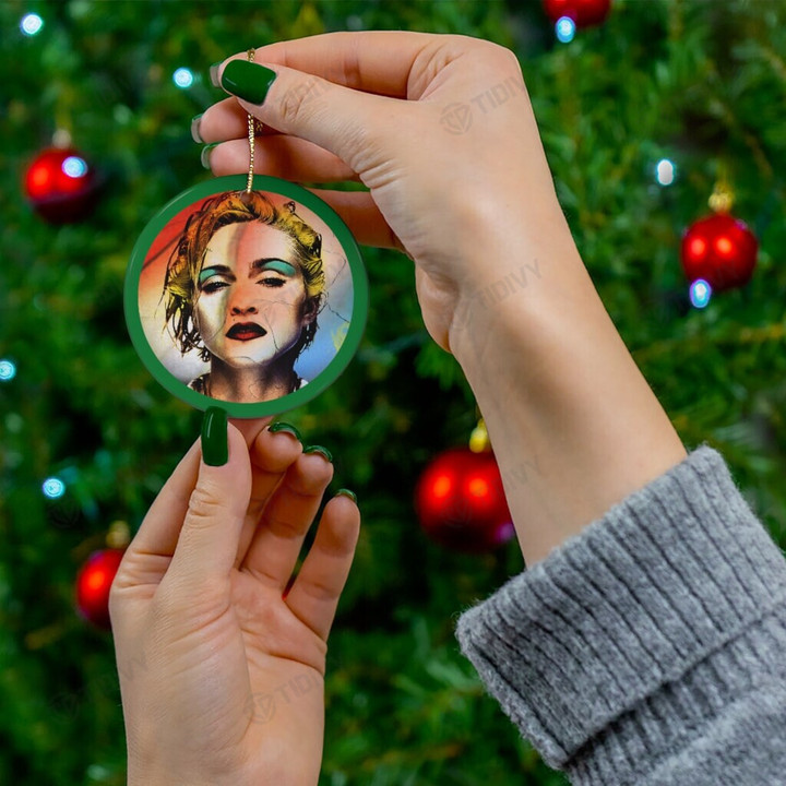 Madonna Merry Christmas Holiday Christmas Tree Xmas Gift Santa Claus Ceramic Circle Ornament