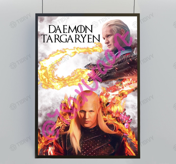 Daemon Targaryen Matt Smith House Targaryen House of The Dragon Fire and Blood Game Of Thrones Wall Art Print Poster