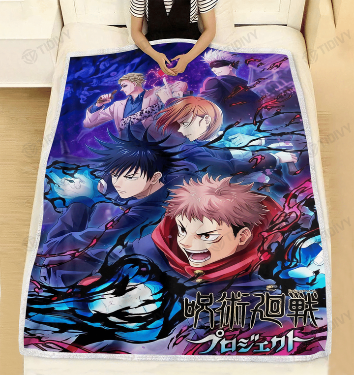 Jujutsu Kaisen Characters Satoru Gojo Megumi Anime Manga  Cozy Fleece Blanket Sherpa Blanket
