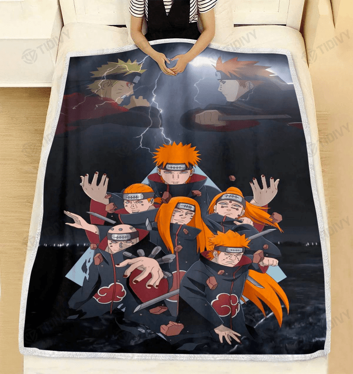 Akatsuki Pain Nagato Naruto Anime Manga Cozy Fleece Blanket Sherpa Blanket