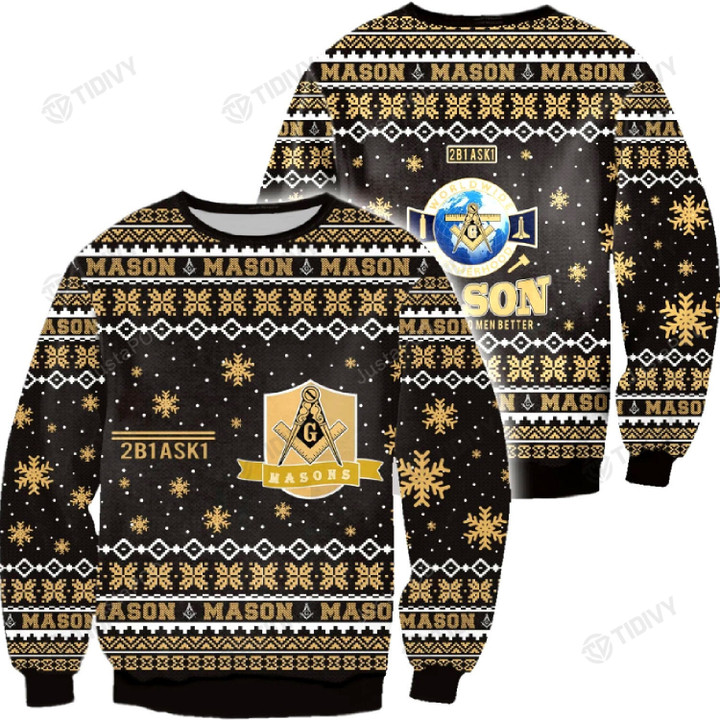 Freemasonry Freemason  Merry Christmas Happy Xmas Gift Xmas Tree Ugly Sweater