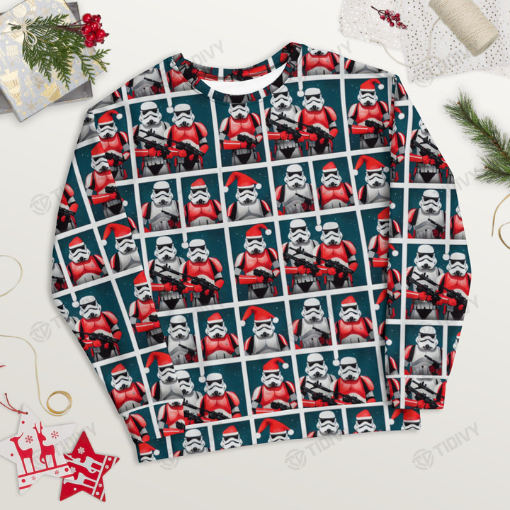 Star Wars Storm Troopers Darth Vader Merry Christmas Happy Xmas Gift Xmas Tree Ugly Sweater