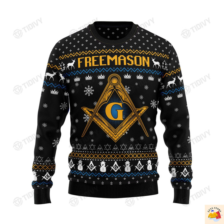 Freemason G Merry Christmas Happy Xmas Gift Xmas Tree Ugly Sweater