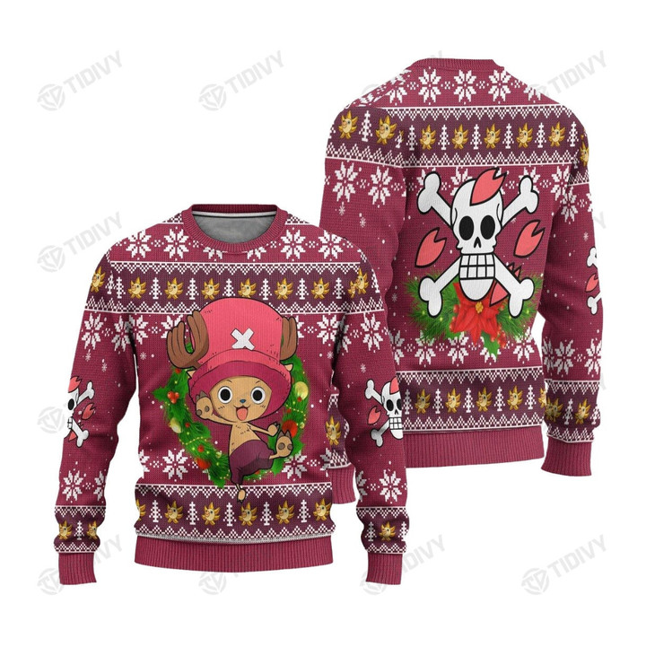Chopper One Piece Characters Merry Christmas Happy Xmas Gift Xmas Tree Ugly Sweater