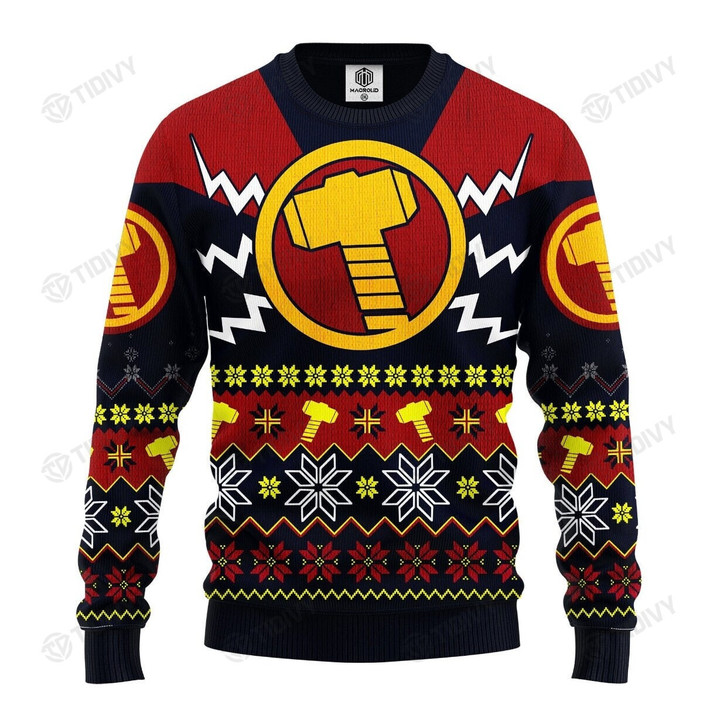 Thor Avengers Merry Christmas Happy Xmas Gift Xmas Tree Ugly Sweater