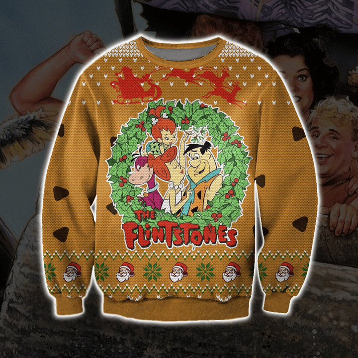 The Flintstones Cartoon Movie Merry Christmas Happy Xmas Gift Xmas Tree Ugly Sweater