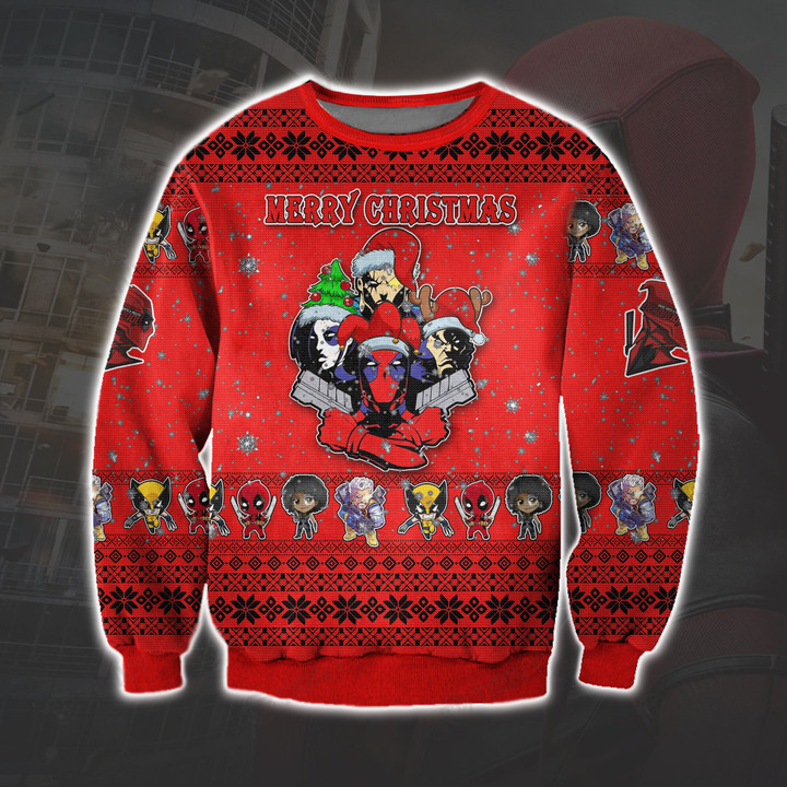 Funny Deadpool Xmas Team Merry Christmas Happy Xmas Gift Xmas Tree Ugly Sweater